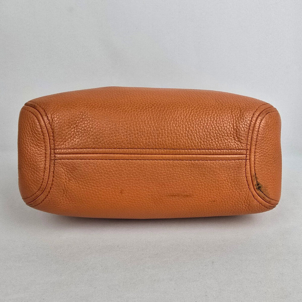 Michael Kors Orange Pebbled Leather Zippered Small Shoulder Bag - Picture 9 of 14